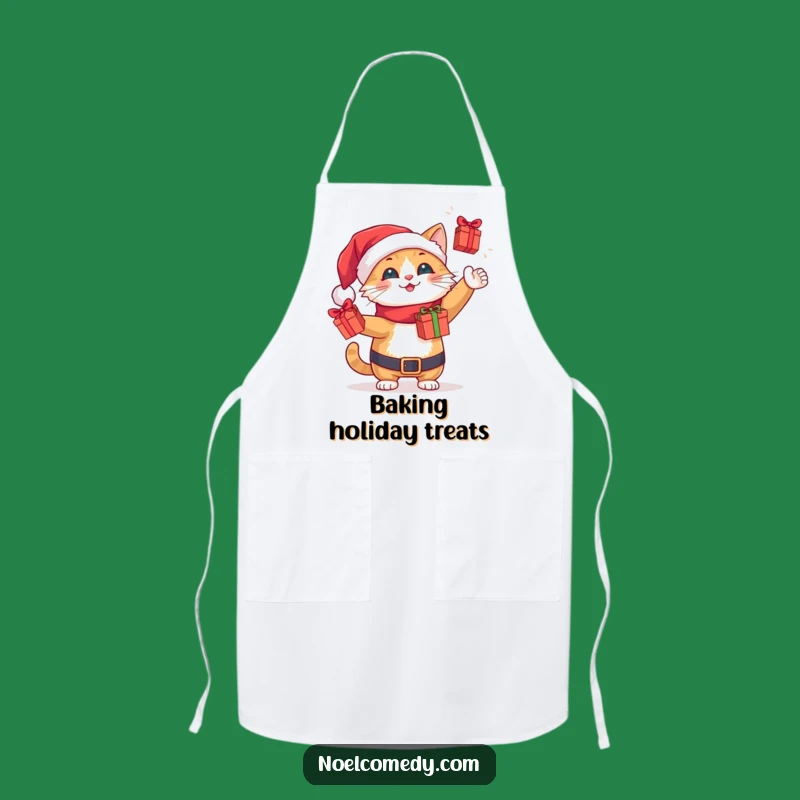 Funny Santa Cat Apron: Festive Kitchen Fun, a Great Funny Gift