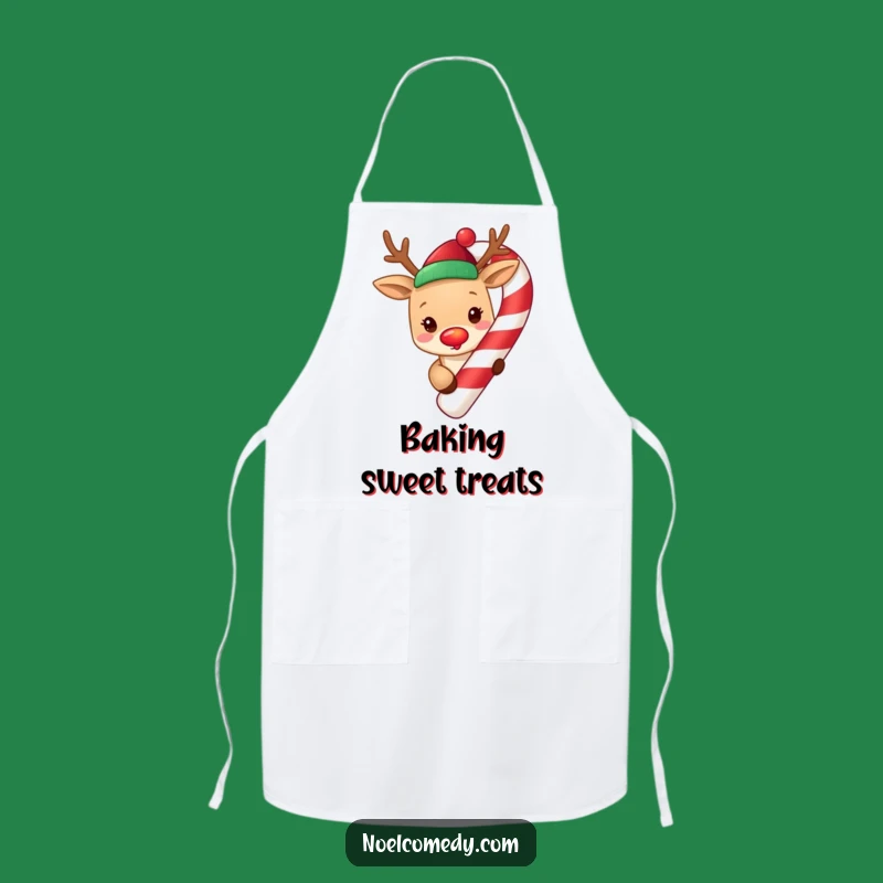 Funny Reindeer Candy Cane Apron: Festive Baking Fun, a Great Funny Gift