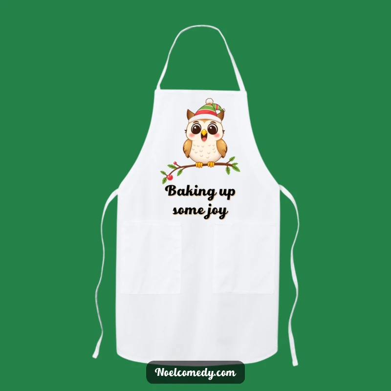 Funny Festive Owl Apron - Cook Up Holiday Fun in the Kitchen