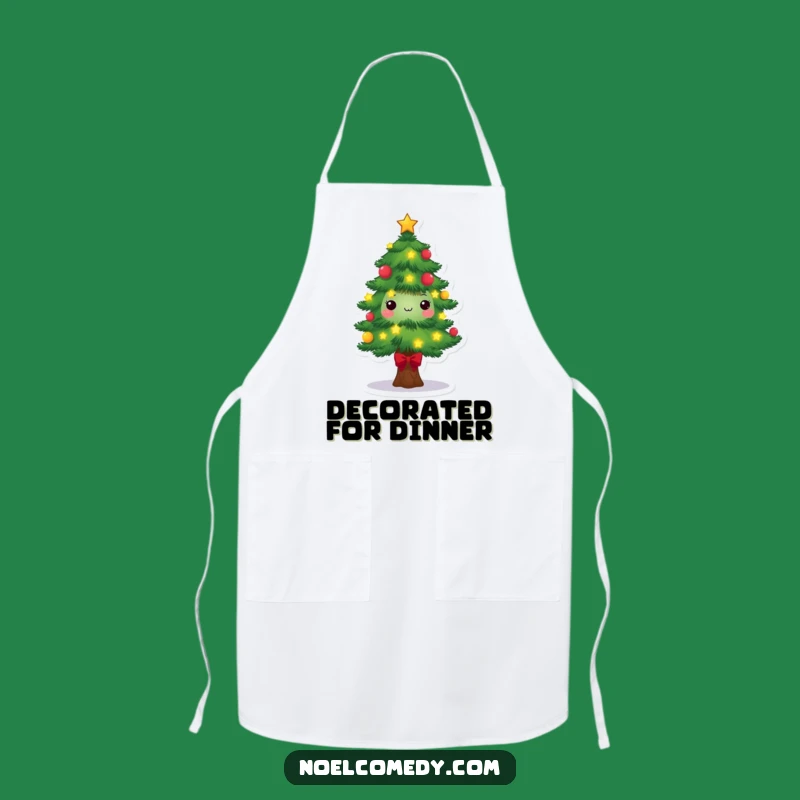 Festive Pine Tree Apron: Holiday Kitchen Wear for Christmas Bakers
