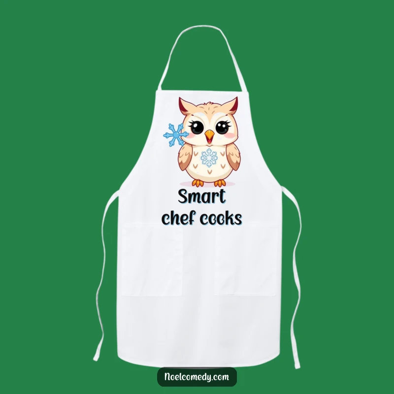 Funny Owl Snowflake Apron: Hooting Bird Kitchen Wear, Perfect Winter Chef's Gift