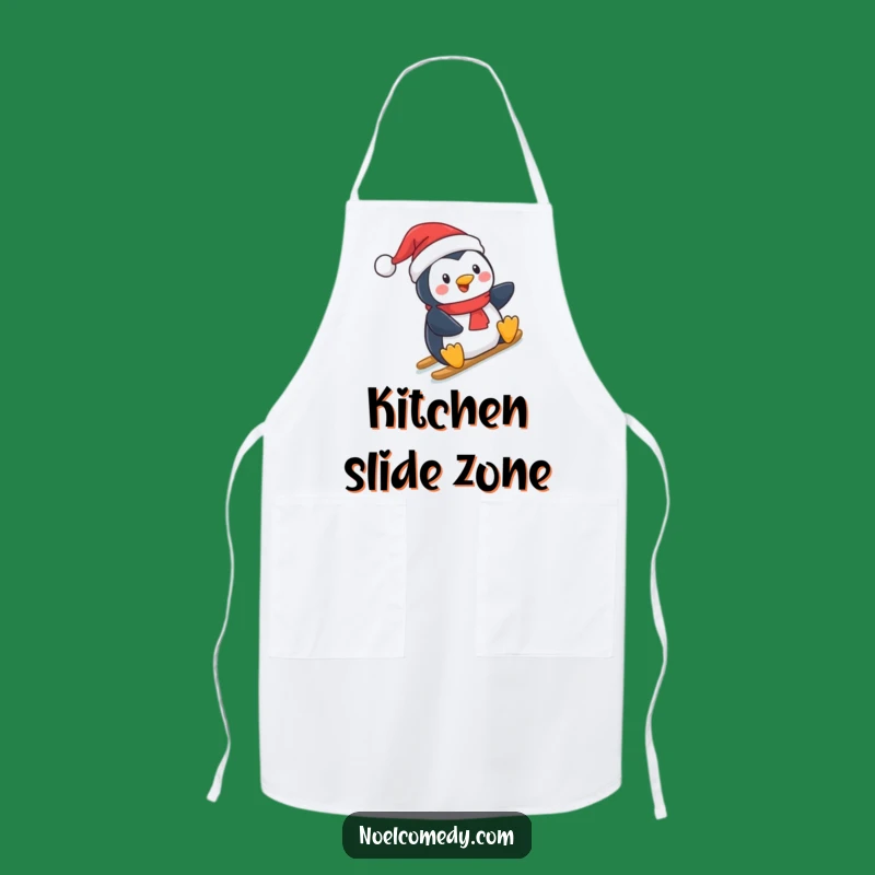 Funny Penguin Apron: Chef Penguin Sliding, Humorous Kitchen Gift for Holiday Bakers