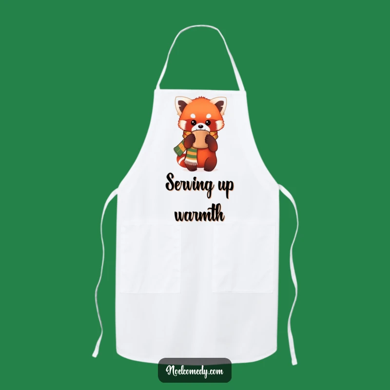 Funny Red Panda Apron: Festive Scarf Kitchen Fun for a Hilarious Gift