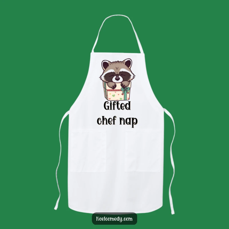 Funny Sleepy Raccoon Apron: Cook with Cozy Charm