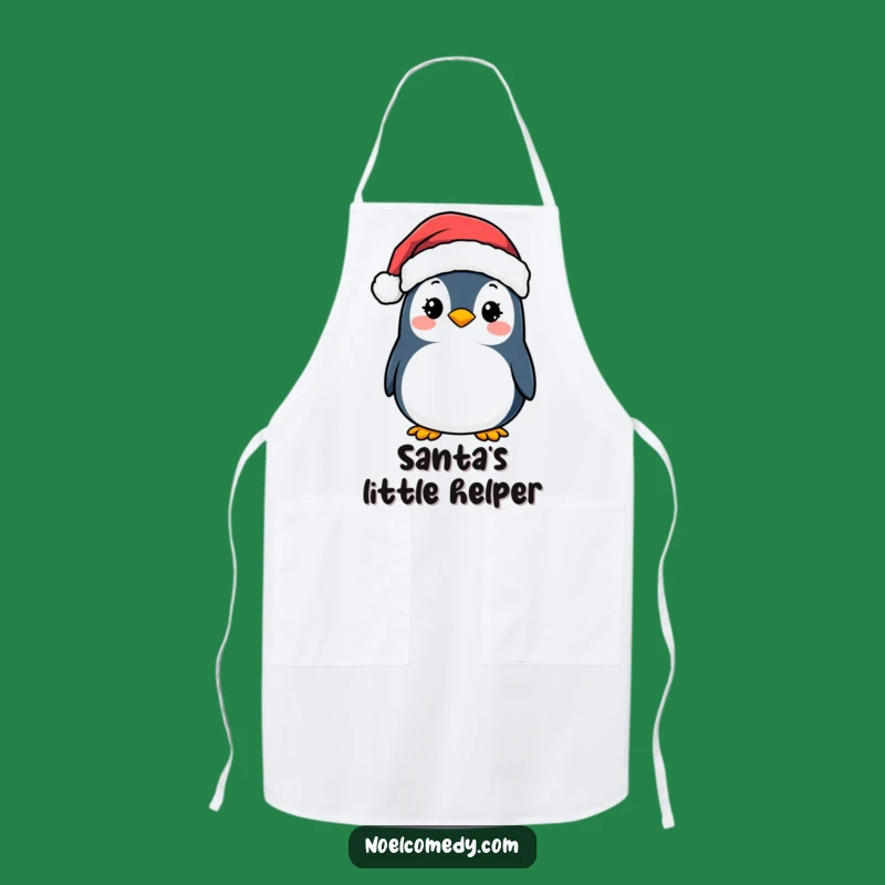 Funny Penguin Santa Apron: Holiday Chef Gift, Perfect Festive Kitchen Wear