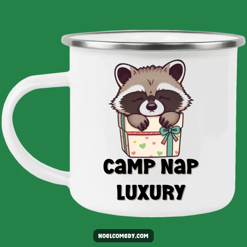 Funny Sleepy Raccoon Camping Mug: Cozy Camp Companion