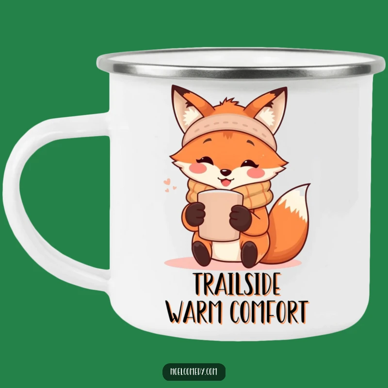 Funny Fox Camping Mug: Cozy Scarf Outdoor Gift, Rugged & Humorous Autumn Accessory