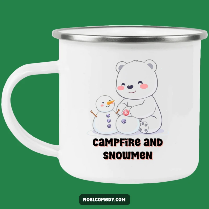 Funny Happy Polar Bear Camping Mug - Cozy Winter Humor for Outdoor Adventures