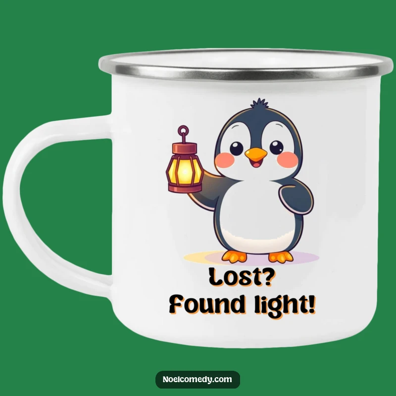 Funny Penguin Lantern Surprise Camping Mug: Illuminate Your Adventures