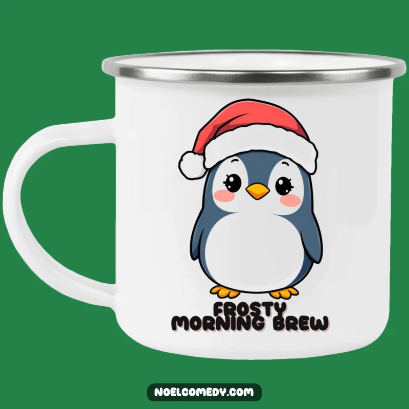Funny Penguin Santa Camping Mug: Holiday Cheer Gift, Perfect Outdoor Festive Drinkware
