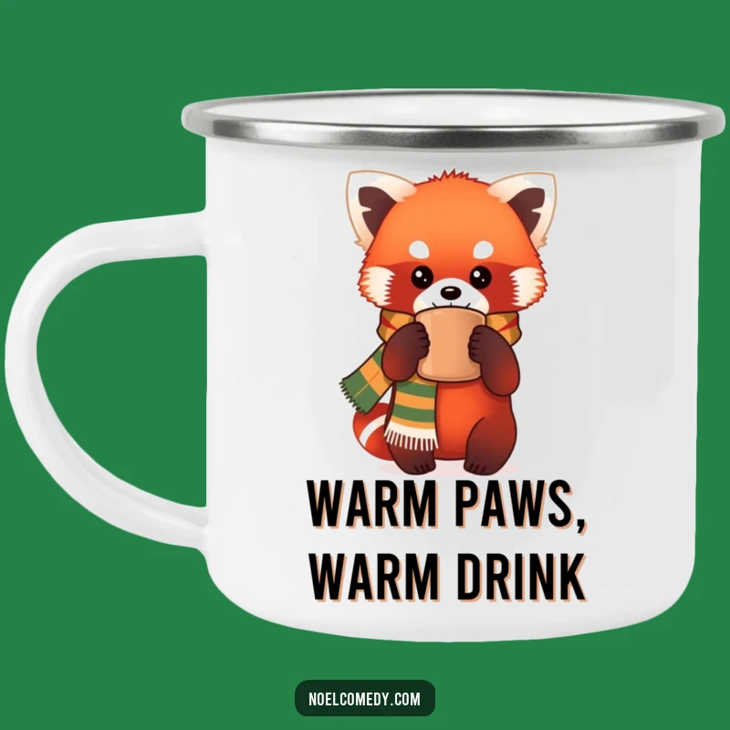 Funny Red Panda Camping Mug: Festive Scarf Adventure for a Hilarious Gift