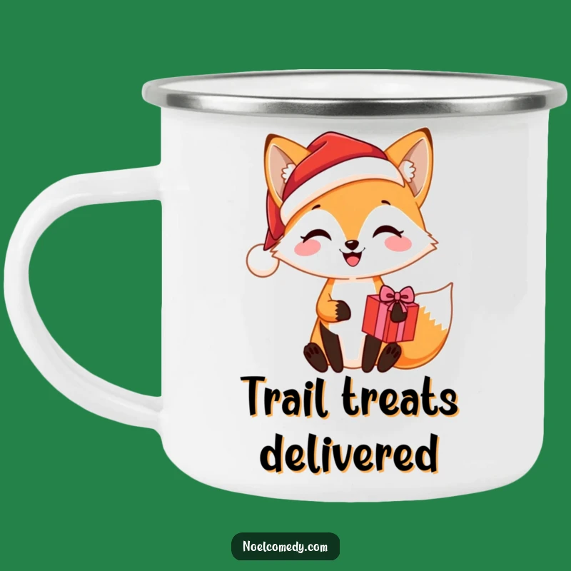 Funny Santa Fox Present Camping Mug: Festive Sips for Holiday Adventures