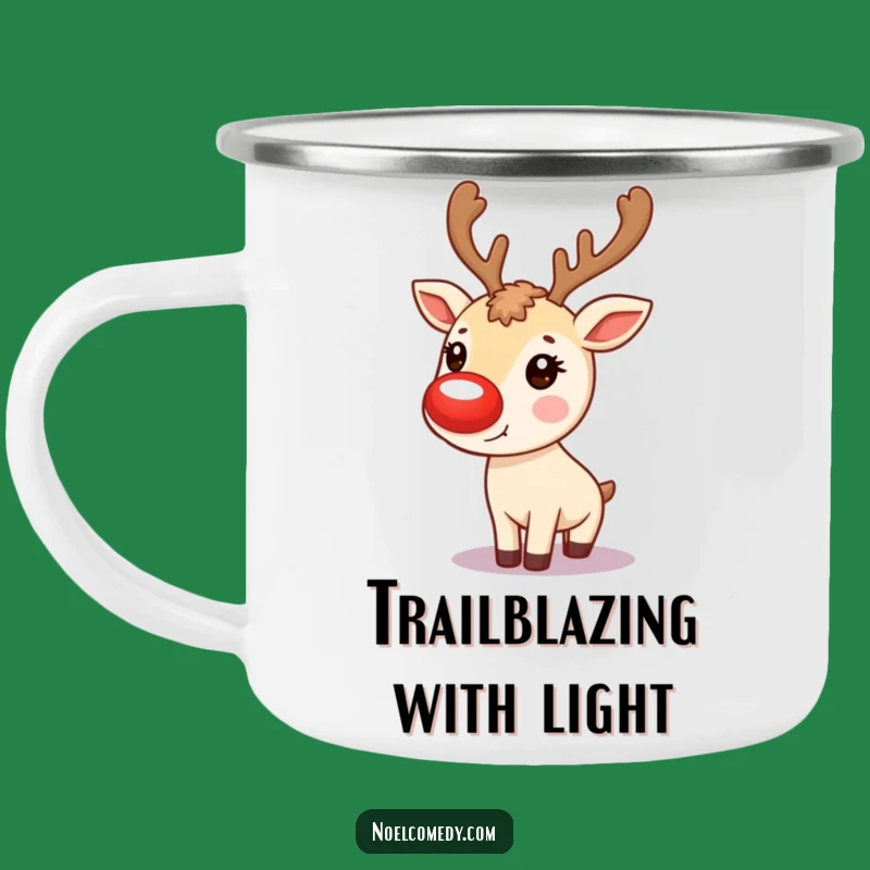 Funny Reindeer Nose Camping Mug: Glowing Nose Gift, Perfect Outdoor Festive Drinkware