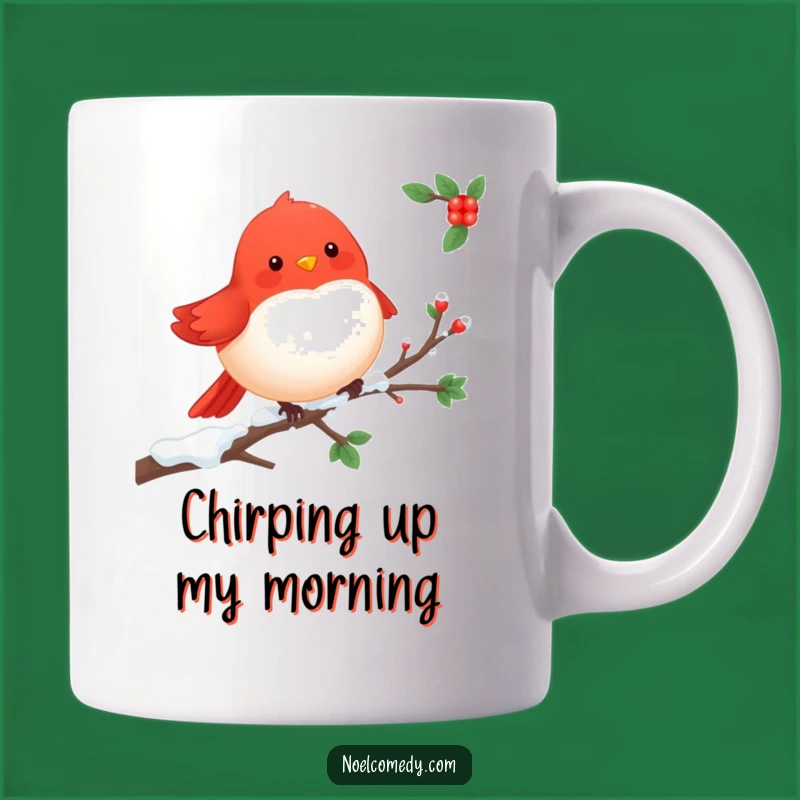 Cheerful Robin Mug: Cozy Winter Gift for Bird Lovers and Coffee Drinkers
