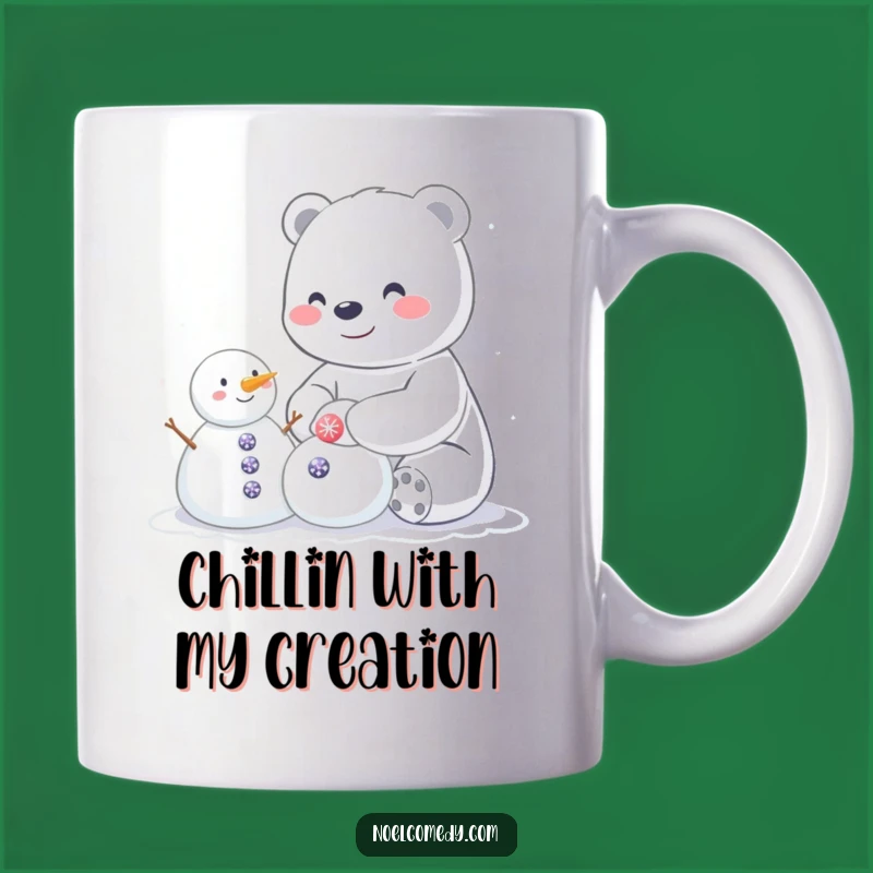 Funny Happy Polar Bear Mug - Winter Fun & Hilarious Snowman Gift