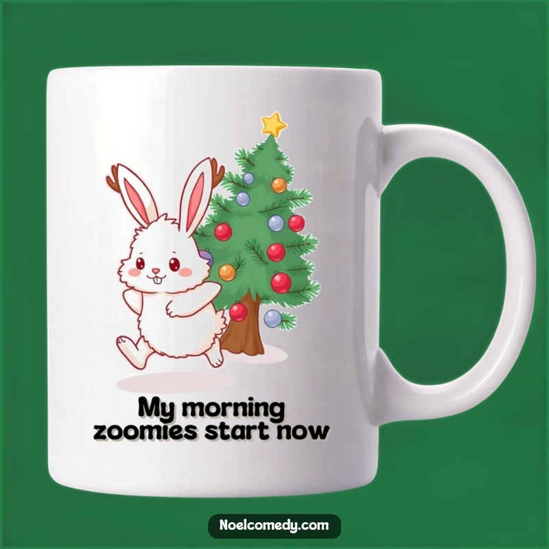 Funny Bunny Antlers Christmas Mug: Whimsical Holiday Humor Gift for Her