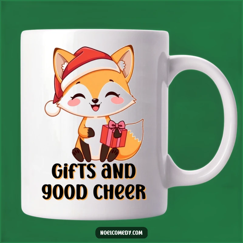 Funny Santa Fox Present Mug: Hilarious Holiday Cheer Gift for Fox Lovers