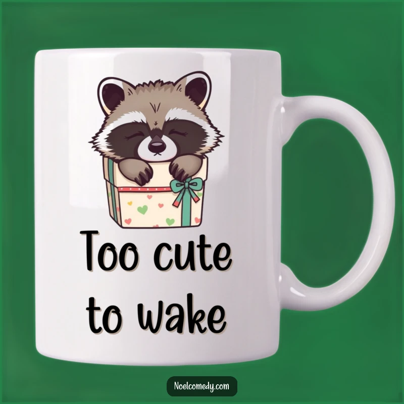 Funny Sleepy Raccoon Mug: Cozy Gift Box Nap
