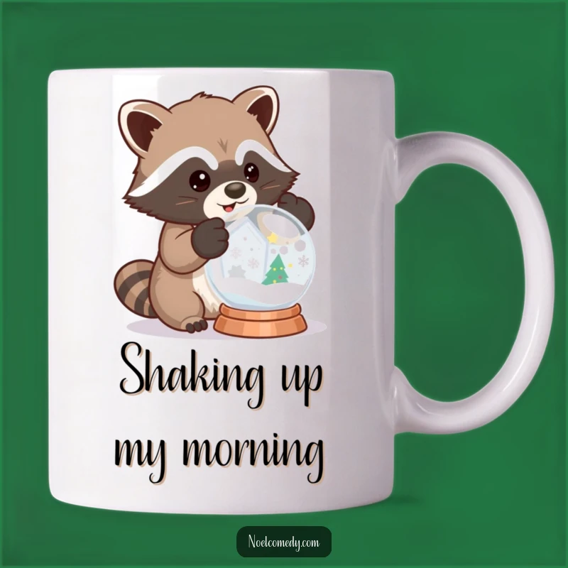Funny Raccoon Snow Globe Mug - Hilarious Winter Fun Gift for Wildlife Lovers