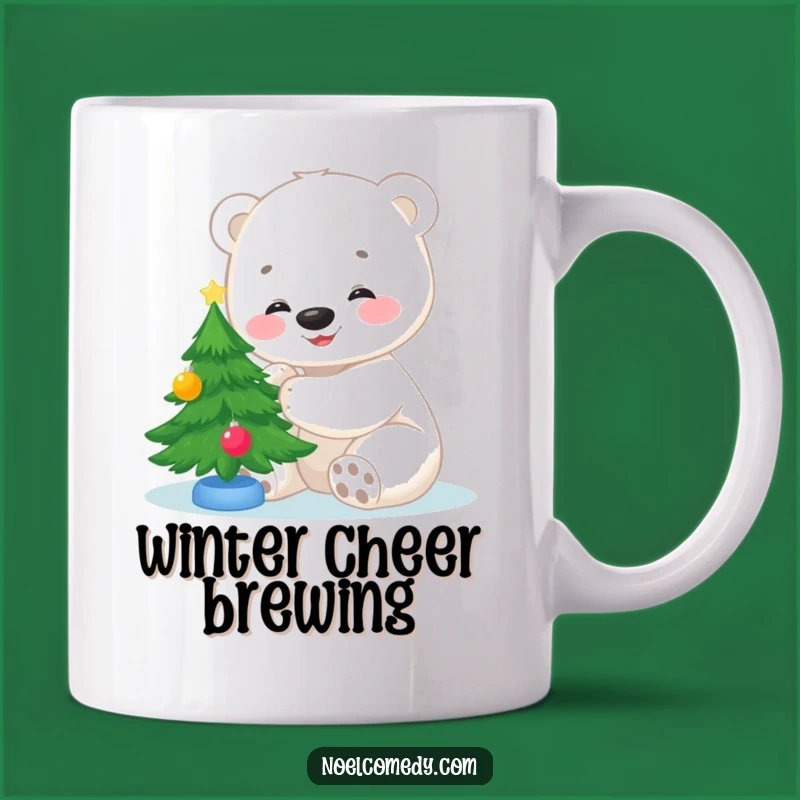 Funny Polar Bear Cub Christmas Mug: Adorable Festive Cheer Gift