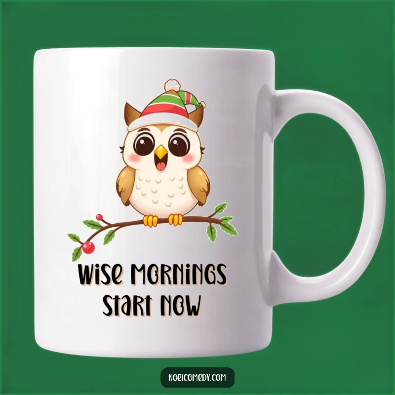 Funny Festive Owl Mug - Whimsical Holiday Gift for Bird Lovers