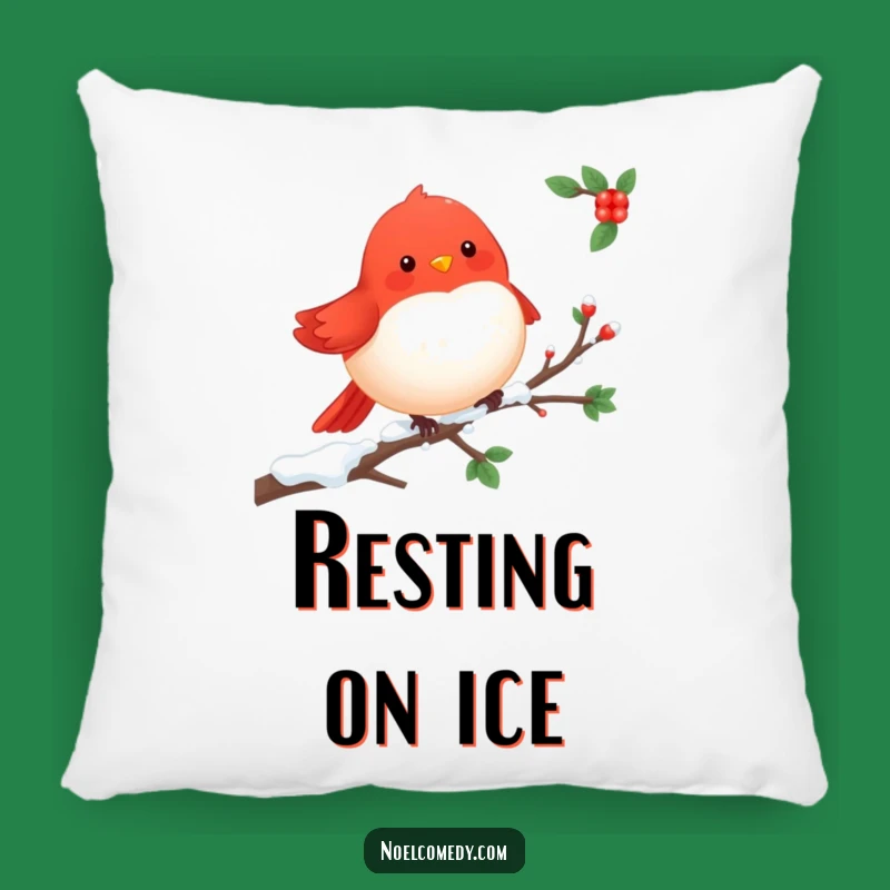 Cheerful Robin Pillow: Cozy Winter Accent with Adorable Bird Design