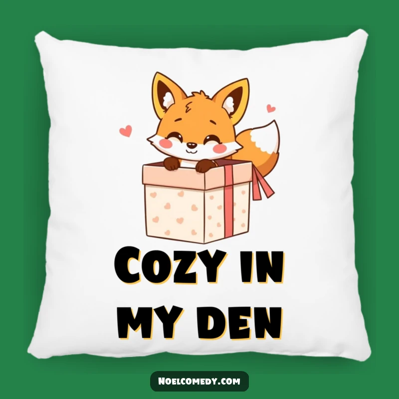 Soft Funny Fox Gift Box Pillow: Peeking Fox Comfort, Perfect Cozy Accent