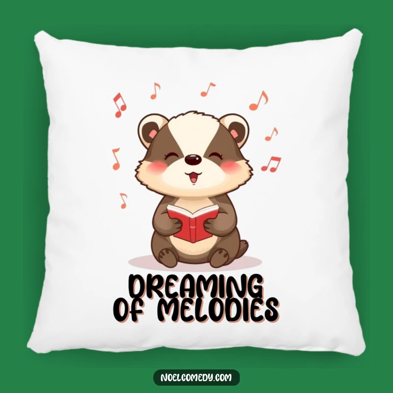 Funny Badger Carol Pillow: Cozy Musical Cushion, Festive Badger Decor Gift