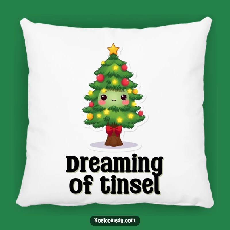 Festive Pine Tree Pillow: Cozy Holiday Decor with a Touch of Christmas Magic