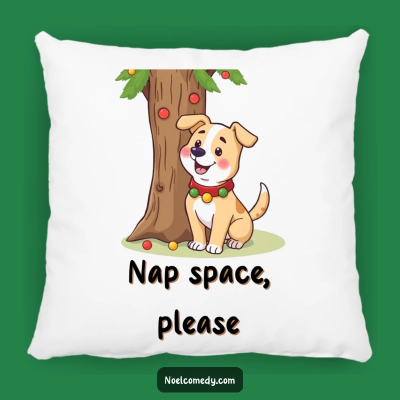 Funny Dog Holiday Pillow: Cozy Festive Cushion, Cheerful Pooch Decor Gift