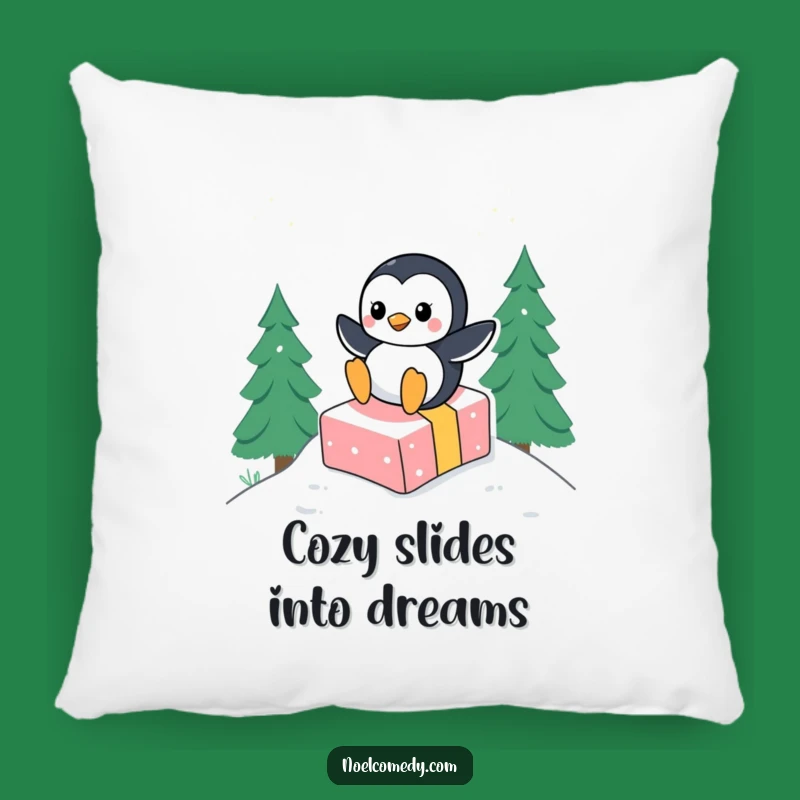 Funny Penguin Gift Pillow: Cozy Comfort with a Hilarious Winter Ride