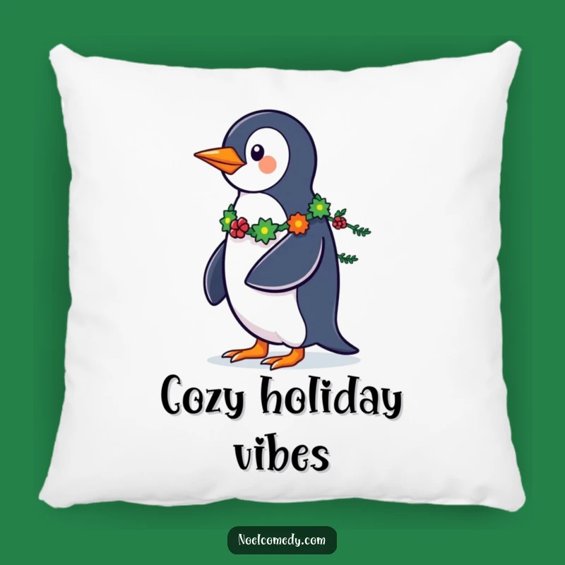 Funny Penguin Pillow: Cozy Holiday Strut