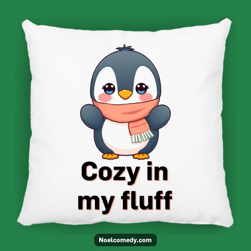Funny Penguin Scarf Mittens Pillow - Comfy Cute Animal Accent Funny Gift