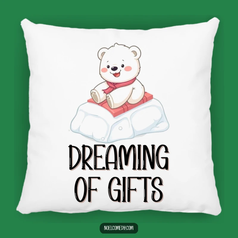Funny Polar Bear Cub Pillow: Cozy Arctic Dreams, Whimsical Funny Gift