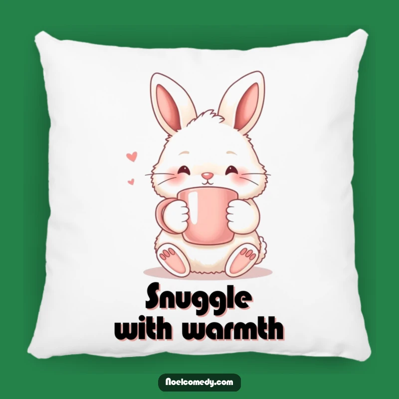 Funny Fluffy Bunny Warm Mug Pillow - Cozy Comfort, Hilarious Bunny Decor