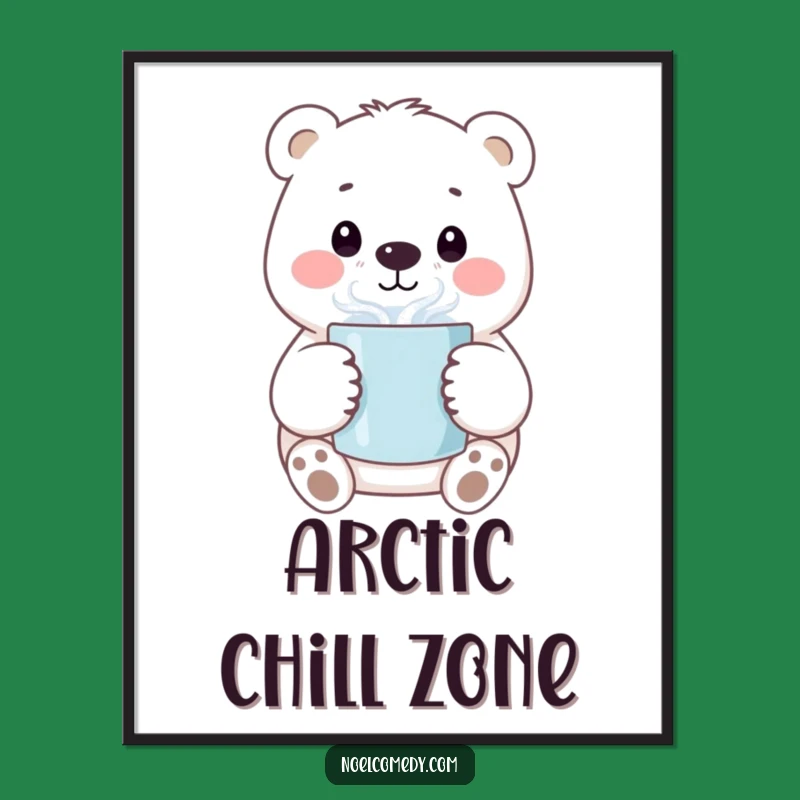 Funny Polar Bear Digital Art: Instant Arctic Charm, Whimsical Comedic Gift