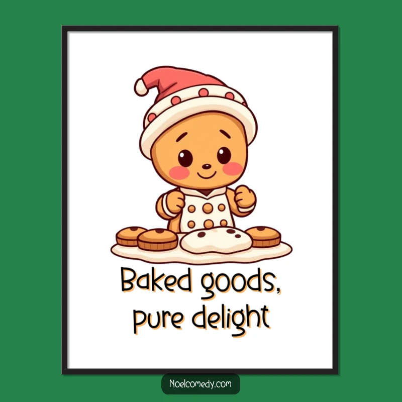 Funny Gingerbread Baker Digital Print: Instant Kitchen Decor and Hilarious Gift