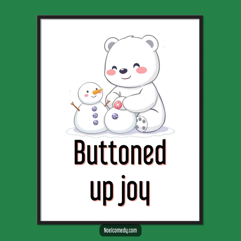Funny Happy Polar Bear Digital Art - Winter Printable Decor for Cozy Spaces
