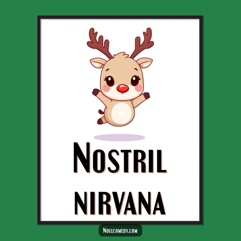 Funny Reindeer Digital Art: Instant Holiday Glow, Whimsical Comedic Gift