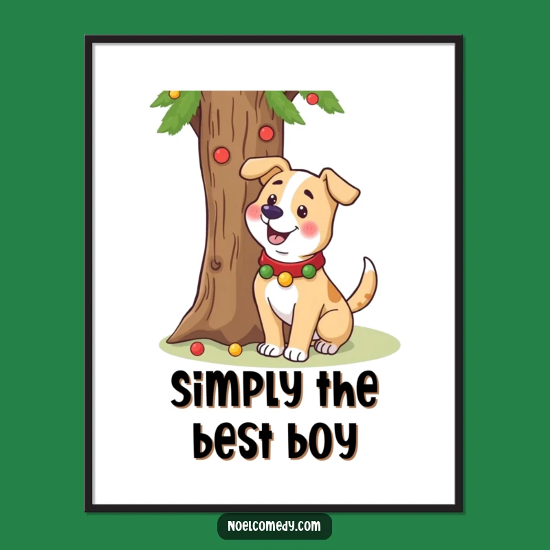 Funny Dog Holiday Digital Art: Festive Dog Print, Instant Cheerful Gift