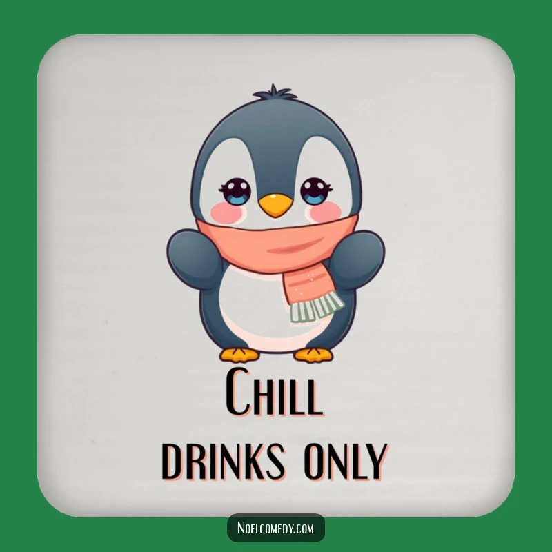 Funny Penguin Scarf Mittens Coasters (Set of 4) - Protect Surfaces Cute Winter Gift