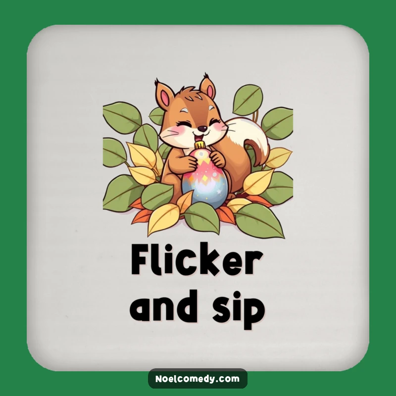 Funny Squirrel Christmas Coaster: Giggling Holiday Table Protection