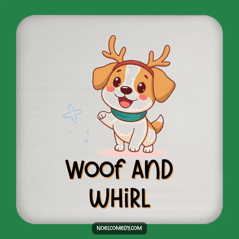 Funny Dog Reindeer Coaster: Happy Holiday Table Protection