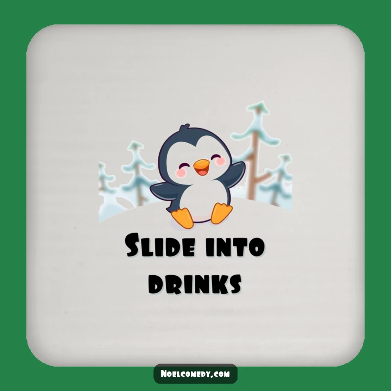 Funny Giggling Penguin Coasters: Protect Your Table with Snow, Charming Funny Gift