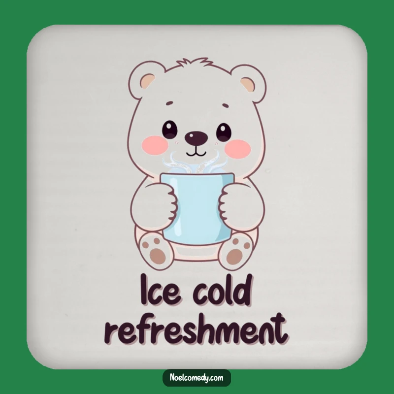 Funny Polar Bear Coaster: Protect Surfaces, Chic Comedic Gift for Table Decor