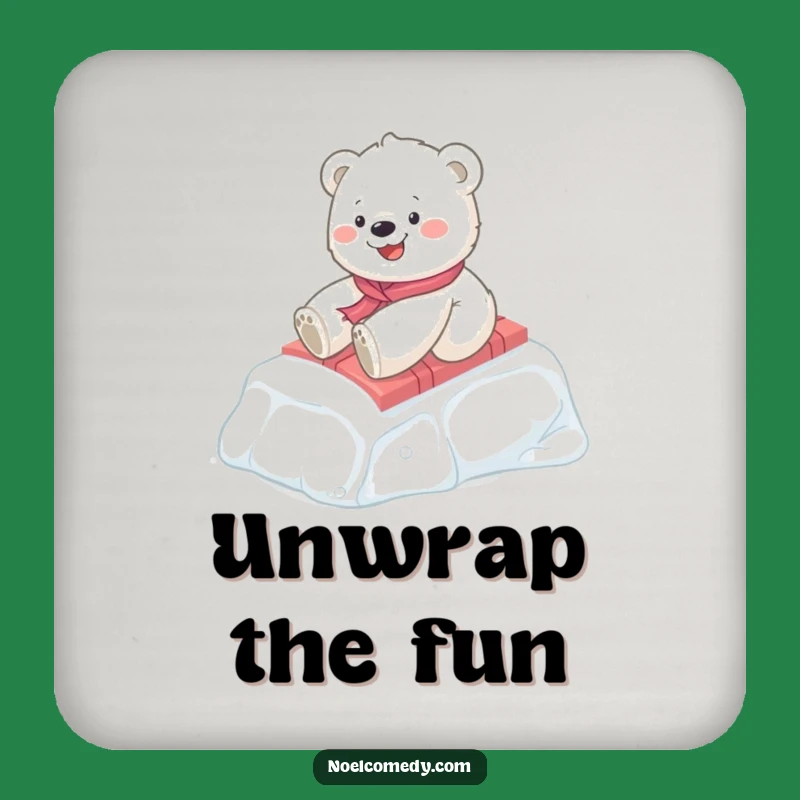 Funny Polar Bear Cub Coaster Set: Protect Surfaces with Joy, Charming Funny Gift