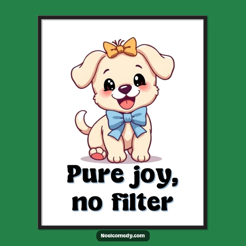 Funny Bouncing Puppy Poster - Hilarious Wall Art for Dog Lovers