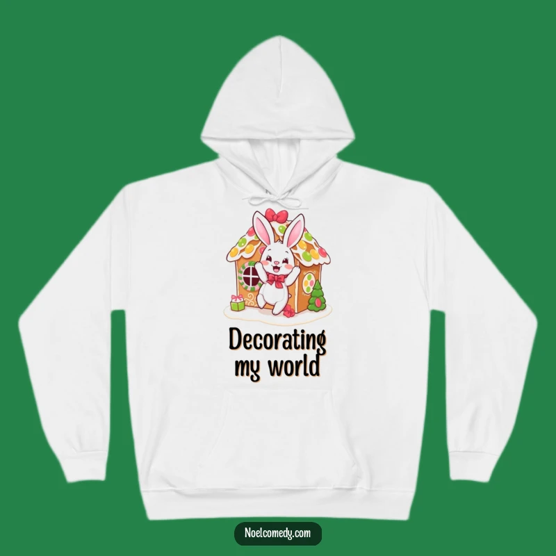 Funny Bouncing Bunny Gingerbread Hoodie: Cozy Baker's Warmth for a Comfy Gift