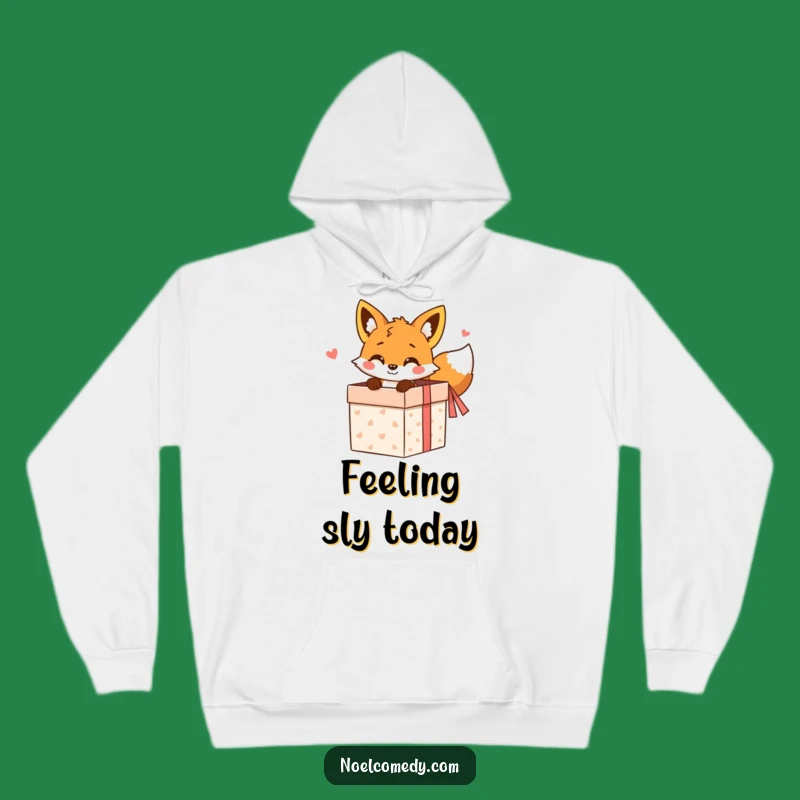Cozy Funny Fox Gift Box Hoodie: Peeking Fox Comfort, Perfect Warm Gift