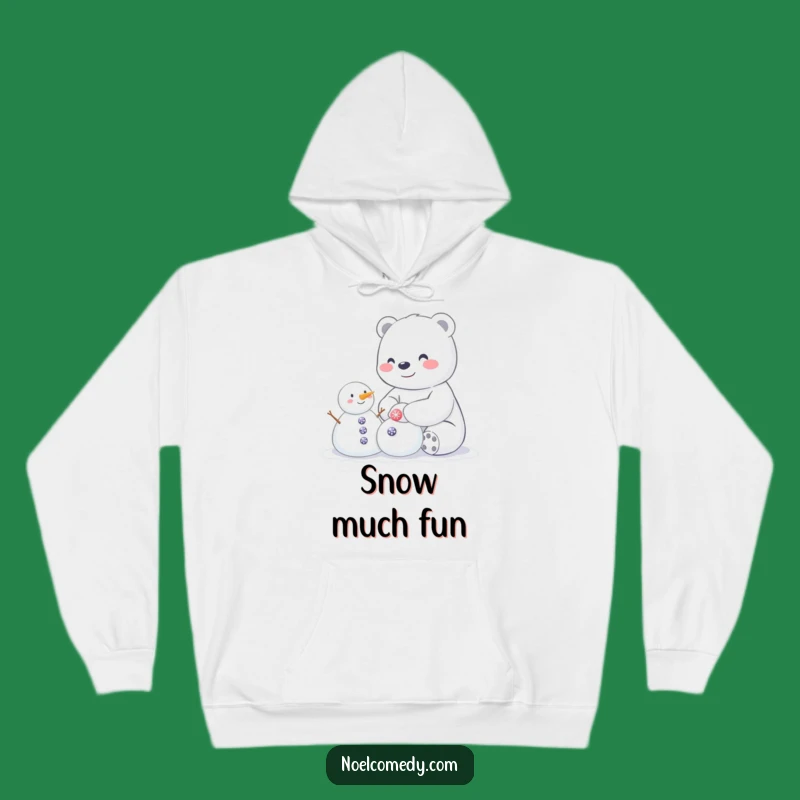 Funny Happy Polar Bear Hoodie - Cozy Winter Warmth with Arctic Humor